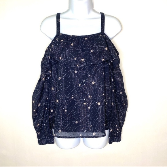Anthropologie FLOREAT Starlit Off Shoulder Top Small Fairycore Whimsical - Picture 11 of 13